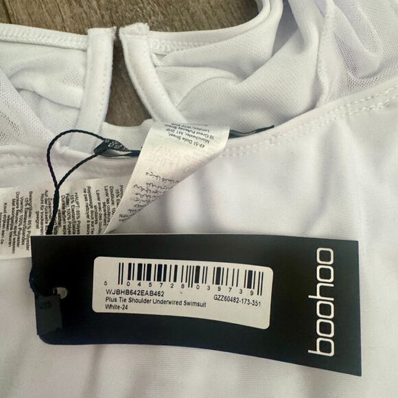 Boohoo Plus Tie Shoulder Underwired Swimsuit | Size 24 | NWT 💖 - Picture 4 of 4